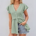 thumbnail image 5 of Scyoekwg Trendy Tops for Women Trendy Going Out Tops Ladies Blouses Dressy Casual Short Sleeve Loose Cute T Shirts Womens Summer Fashion, 5 of 6