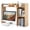 Natural, variant on WDZS Desktop Bookshelf, Countertop Storage Hutch with 4 Shelves for Computer Desk, Desktop 2-Tier Display Rack, Multipurpose Wood Desktop Hutch Storage Organizer for Dorm Office Home (White)