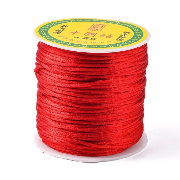 1roll Nylon Thread Rattail Satin Cord Red 1.0mm about 76.55 yards(70m)/roll