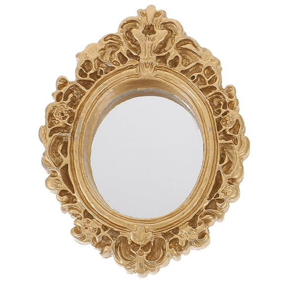 Doll House Wall Mirror Doll House Miniature Simulation Classical Mirror Decor