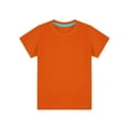 thumbnail image 3 of Lejafay Kids Boys Solid Color Short Sleeve Crewneck T-shirt Summer Casual Outdoor Sport Wear Tee Tops Orange 110, 3 of 6