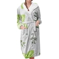 thumbnail image 2 of siminsem Floral Kimono Robe for Women Plant Print Sleeping Robe Lightweight Sleepwear Loungewear Long Dressing Gown Soft Breathable Bathrobe Casual Housecoat Spring Summer, GN3,XXXL, 2 of 5