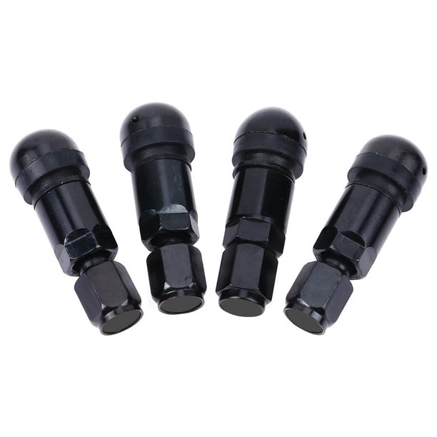 4 tapas de vástago de válvula de neumático de coche de metal cubiertas de neumático de repuesto de titanio (negro) JShteea Accesorios para autos y motos