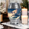 thumbnail image 6 of Light House Cremation Urn For Adult Ashes, Large Urns For Men Adult Male, Blue Keepsake Urn, Orange Little For Ashes Set Of 4, Memorial Keepsake Urns For Mother And Father10&3 Inch, 6 of 7