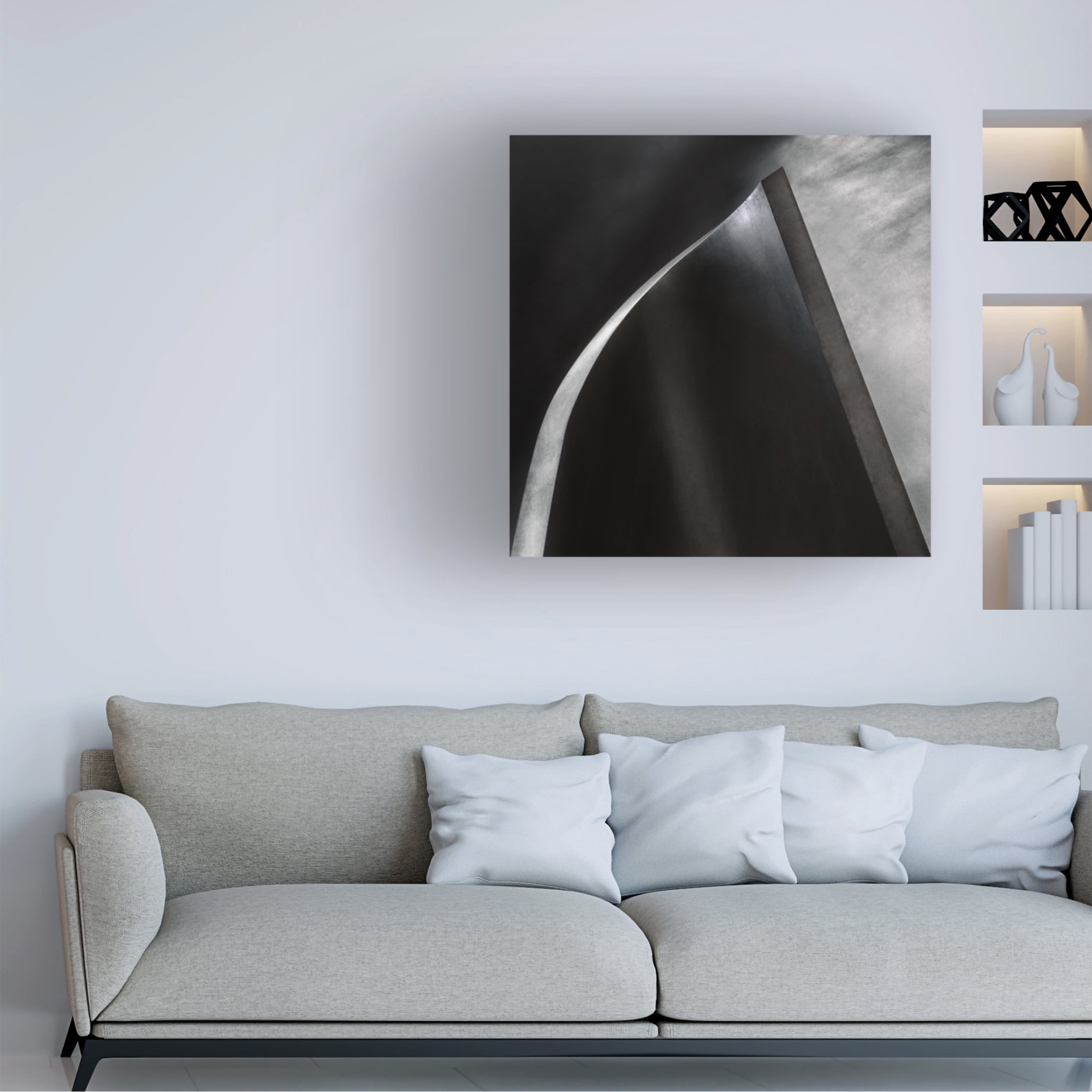 Canvas Wall Art - Gilbert Claes 'Curved Steel' Wall Art for Living Room, Bedroom, or Office Décor by Trademark Fine Art - 35 x 35 Inches