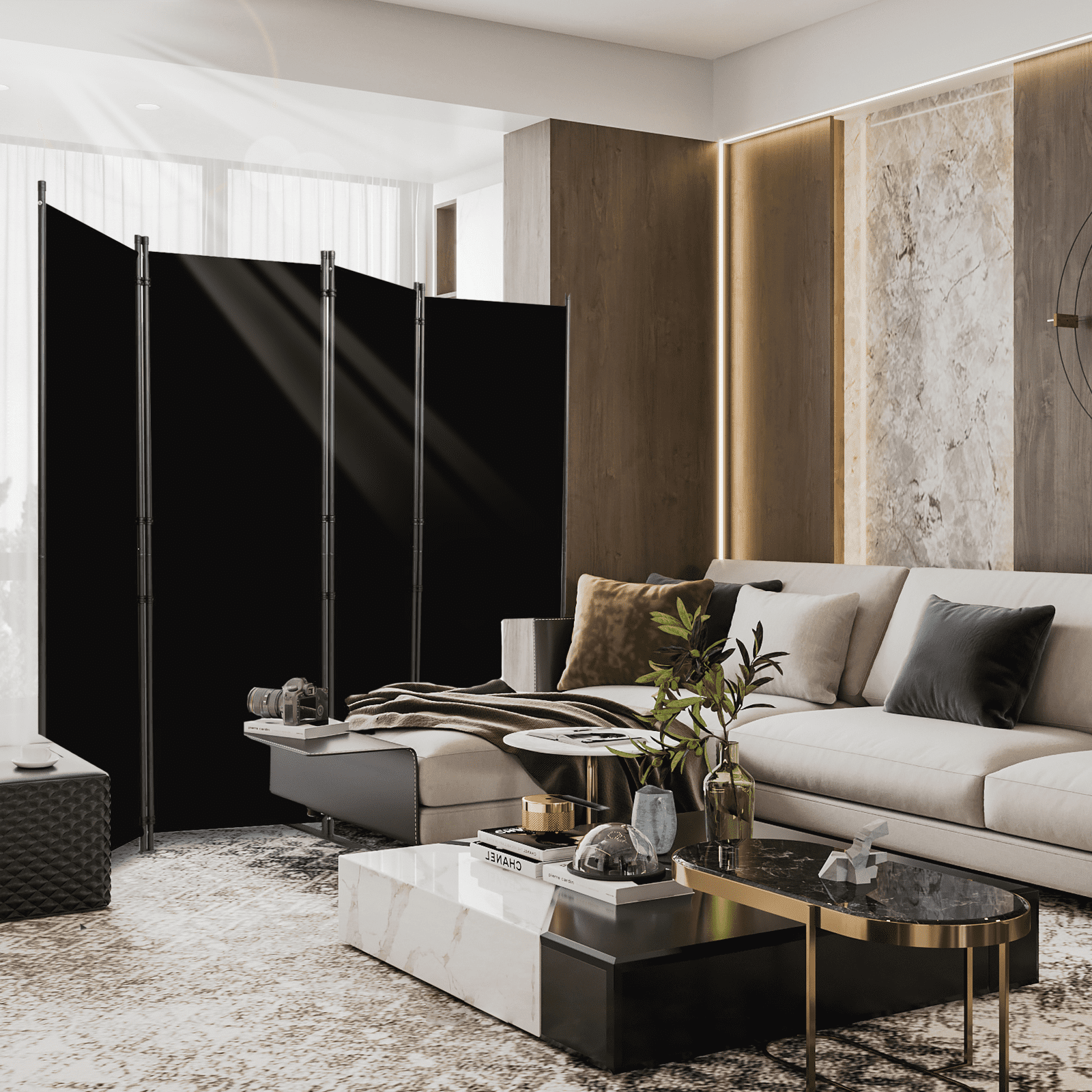 Room Divider-4 Panels Folding Privacy Screens, Partition Room Dividers Wall for Separation, Home, Office, Classroom, Studio