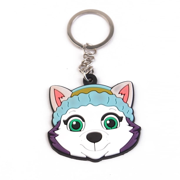 Lindo llavero de goma suave de PVC con forma de perro, colgante para bolso escolar de patrulla canina de dibujos animados, código de barrido de exhibición, pequeño regalo
