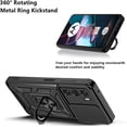 thumbnail image 4 of Case for Motorola Edge 30 with Slide Camera Cover, Military Grade Drop Protective Phone Cover Case with Ring Kickstand for Motorola Edge 30 SJ Silver, 4 of 8