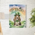 thumbnail image 2 of Happy St. Patrick’s Day Basset Hound with Green Hat Shamrocks Rainbow Vertical Matte Canvas Poster Bassets Dog Breed Lovers Gifts Idea Wall Art Home Decor - 03007, 2 of 5