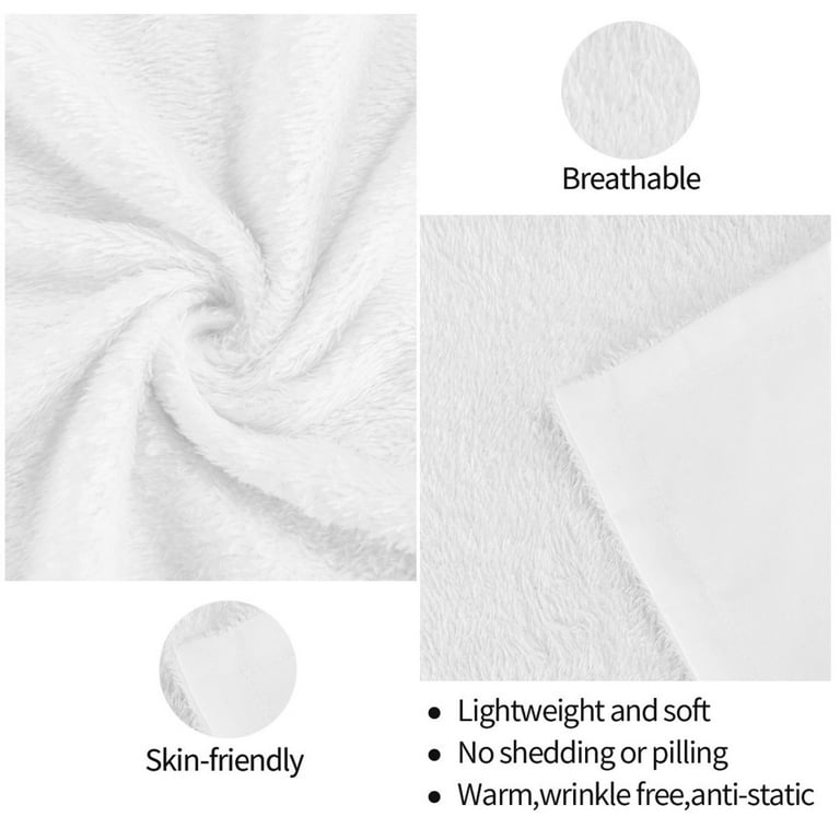 Rosette white plush throw sale