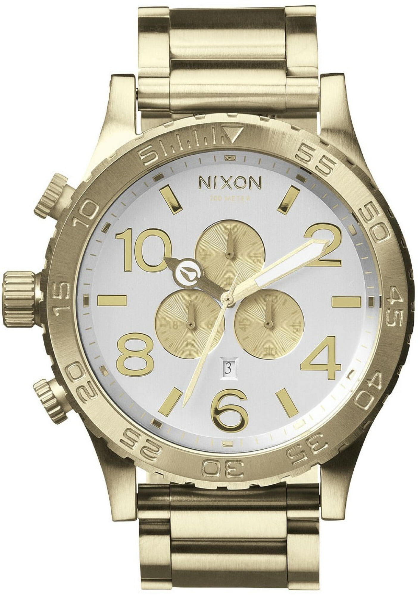 Nixon Men's 51-30 Chrono Gold Dial Stainless Steel Quartz Watch A083