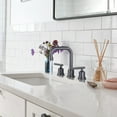 thumbnail image 3 of WOWOW  Widespread Bathroom Faucet Brass 3 HoleBrushed Grey Basin Faucet, 3 of 6