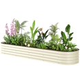 thumbnail image 1 of Cream White Galvanized Raised Garden Bed Kit - 94.5" Metal Planter Box with Safety Edging for Patio, Balcony & Garden - Weather-Resistant & Easy Assembly, 1 of 7