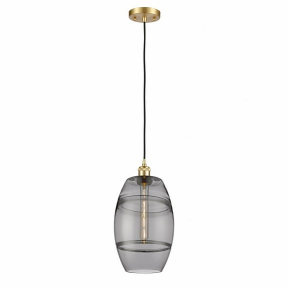516-1P-SG-G557-8SM Innovations Lighting Vaz - 1 Light Cord Hung Mini Pendant In Industrial Style-9.88 Inches Tall and 8 Inches Wide-Satin Gold