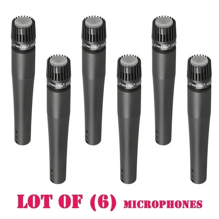 Pyle Lot of 6 -  Professional Moving Coil Dynamic Unidirectional Vocal Handheld Microphone Includes XLR Audio