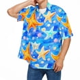 thumbnail image 2 of Camisas Manga Larga Hombre Hombres Moda Primavera Verano Casual Manga corta Turndown Neck Impreso Camisetas Top Blusa (Orange, XXL), 2 of 5