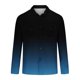 thumbnail image 4 of Blusa y camisa de manga larga con cuello vuelto para hombre, estilo informal, a la moda, con botones, bolsillos dobles y estampado degradado, camisa de trabajo de manga larga con cuello vuelto, blusa, 4 of 5