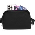 thumbnail image 5 of Riñonera deportiva para mujer, riñonera cruzada con correa ajustable, riñonera de moda para exteriores/entrenamiento/informal, negro, 1 ud., 5 of 5