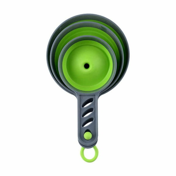 3 Pcs Large Small Funnel - Food Grade Mini Funnels for Kitchen Use - Silicone Collapsible Funnels - Wide Mouth Canning Funnel for Mason Jars, Filling Bottles, Flask, Tiny Spice, Cooking Water, Green