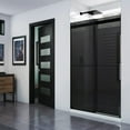 thumbnail image 5 of Essence 44-48 Inch W x 76 Inch H Frameless Smoke Gray Glass Bypass Shower Door in Matte Black, 5 of 10