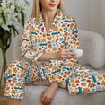 thumbnail image 6 of Lsque Falling Pumpkins On Car Pattern Long Sleeve Pajama Set for Women - Soft 2-Piece Sleepwear and Loungewear Set with Pockets, Comfy Nightwear-Small, 6 of 7
