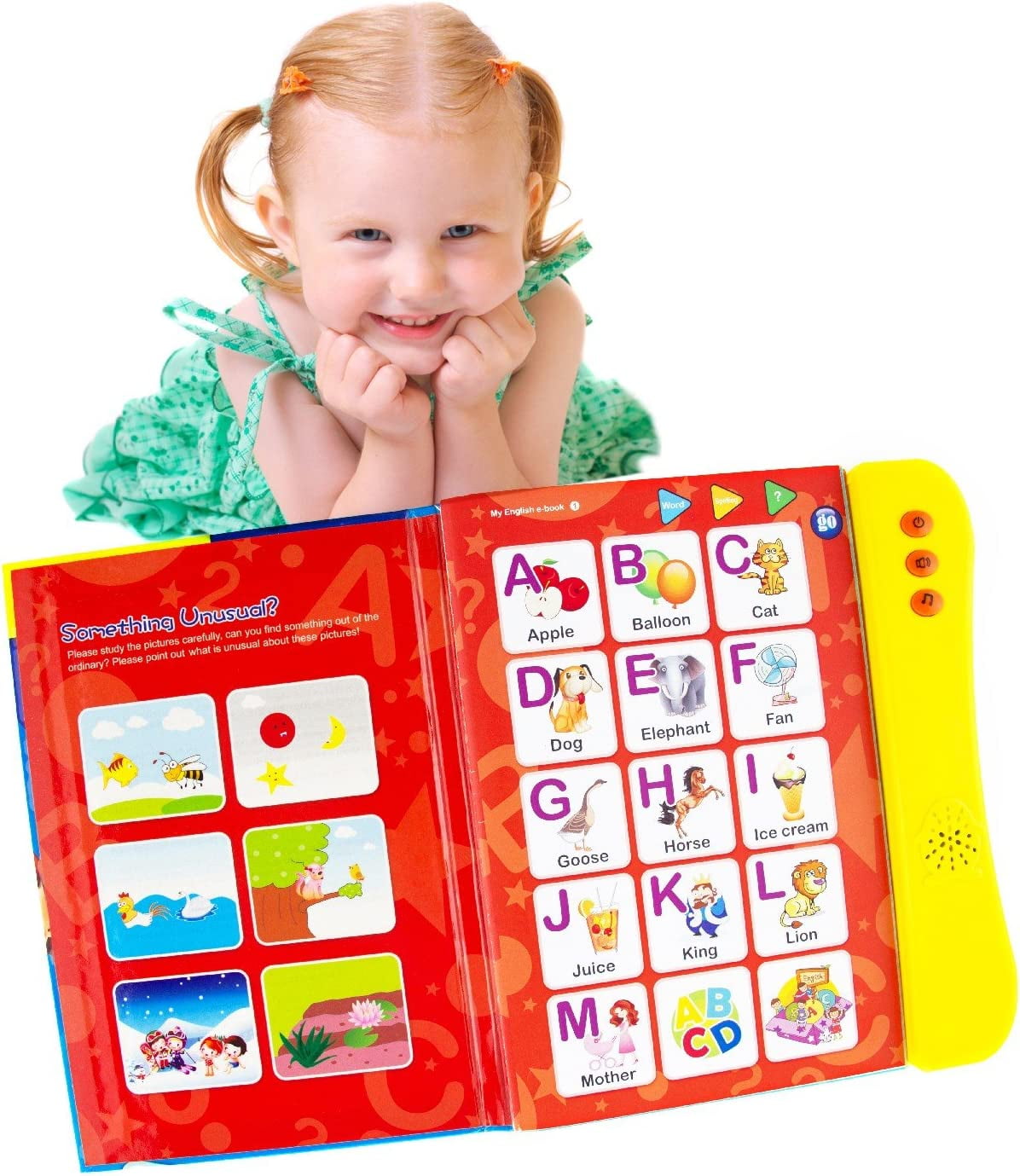 Letter Sounds w/ 26 Laminated Cards Interactive Learning Books for Children 