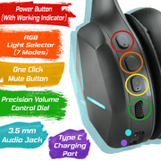 Honcam Wireless Gaming Headset for PC, PS4, PS5, Xbox, Nintendo Switch