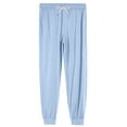 thumbnail image 6 of WTOBBY Men's Casual Drawstring Cuffed Pants with Pockets, Soft Home Sleepwear Lounge Pajama Bottoms for Relaxation, Comfortable Fit,Light Blue M, 6 of 8