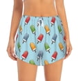 thumbnail image 2 of Picia Modern Ice Cream Pattern Women's 2 in 1 Athletic Running Shorts High Waisted Workout Casual Gym Sweat Shorts with Comfy Liner Zipper Pockets-Small, 2 of 9