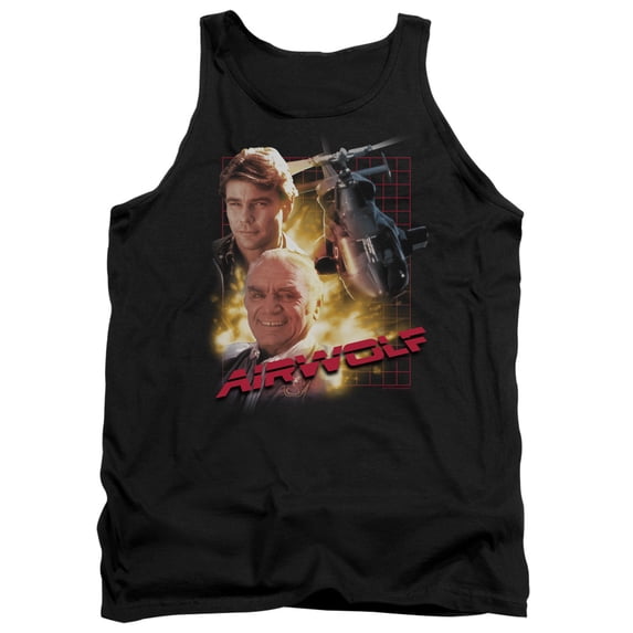 Airwolf Airwolf Adult Tank Top Black Black