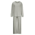 thumbnail image 6 of Womens Lounge Set Casual Ribbed Knit Long Sleeve and Pants Pajama Sets Casual 2 Piece Pj Outfit Fall Sleepwear, 6 of 8