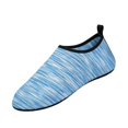 thumbnail image 2 of HTHLVMD Striped Barefoot Aqua Socks, Women Non-Slip Beach Shoes, Lightweight Swim Socks, Women Pool Water Footwear, Water Shoes for Women Men Slip-Resistant Beach Swim Boating Surf Shoes, Blue 9.5, 2 of 4