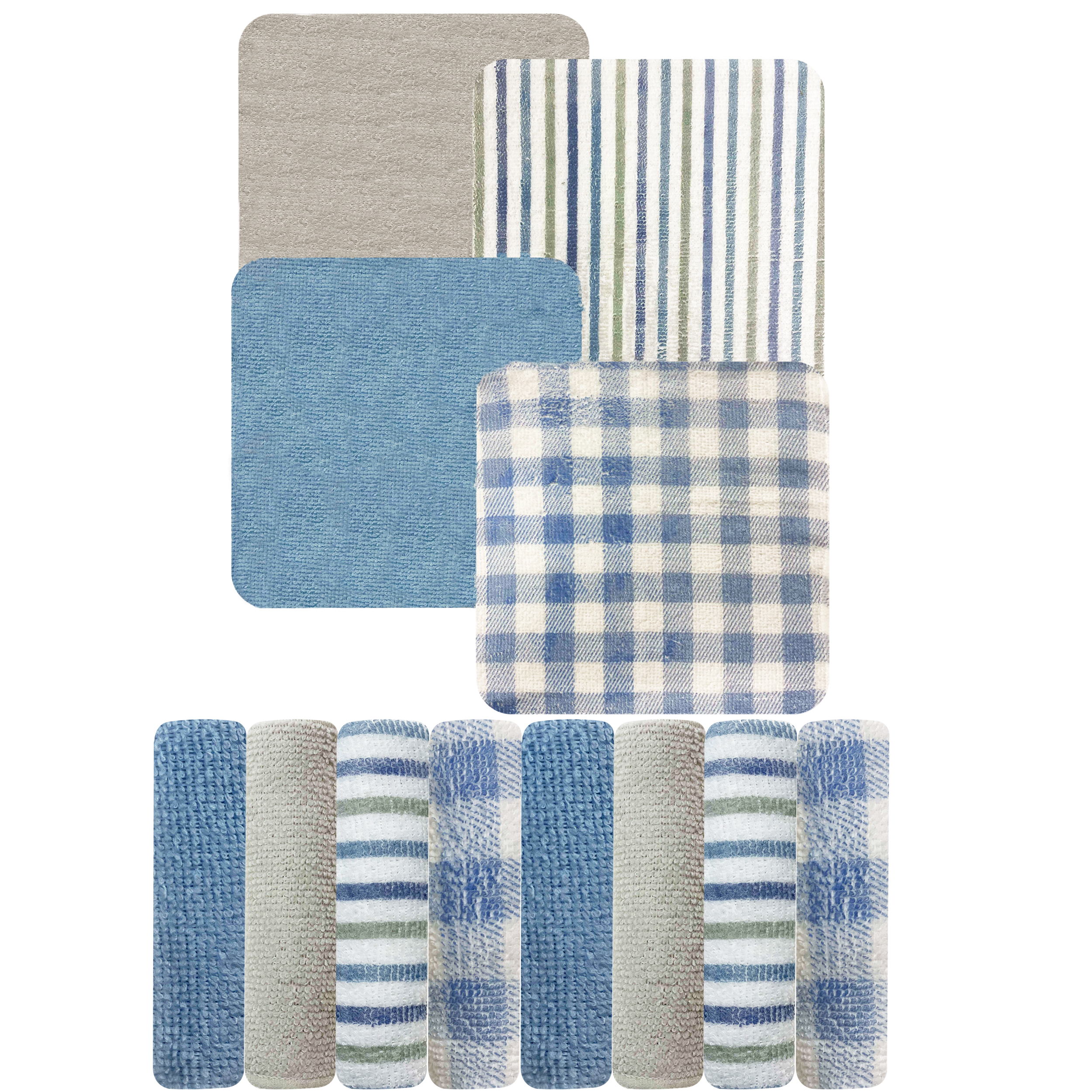 MODERN BABY Washcloths for Baby Boys 8 Pack Set Soft Reusable Wash