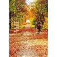 thumbnail image 2 of ABPHOTO 5x7ft Photography Backdrop Nature Golden Leaves Trees Wood Road Sign Fresh Flowers Dirt Road Ric Girl Photo Background Backdrops, 2 of 4