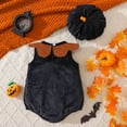thumbnail image 3 of WIBACKER Newborn Baby Boys Girls Halloween Pumpkin Hooded Costume Infant Sleeveless Romper & Hat Costumes Set Photo Shoot Costumes, 3 of 9