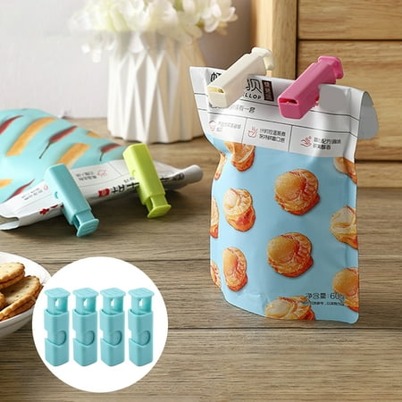 

Ludlz 4 Pcs/Set Food Fresh-Keeping Sealers Tight Seal Airtight Press Type Multipurpose Airproof Preserve Food Plastic Bread Snack Package Clips for Home