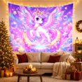 thumbnail image 3 of Winged Unicorn on Crescent Moon in Cosmic Nebulae, Dreamy Fantasy for Teen Girls, Celestial Home Decor Art, Birthday Gift Tapestry Wall Hanging for Bedroom and Dorm, 3 of 7
