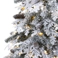 thumbnail image 6 of Nearly Natural 8' Flocked Spruce Artificial Christmas Tree Prelit with LED Lights, White, 6 of 9