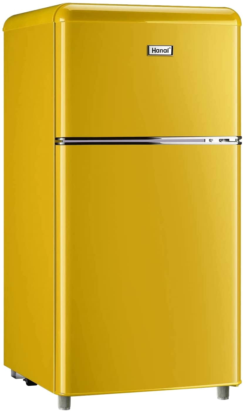 WANAI Compact Refrigerator 2 Doors Small Refrigerator with Removable