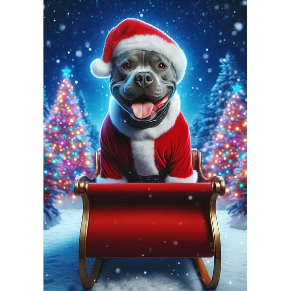Pit Bull Blue - Best of Breed DCR Christmas Garden Flag 12" x 17"