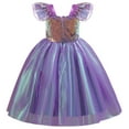 thumbnail image 3 of Girls Princess Dress Kids Mermaid Costume Dress up Fancy Birthday Party Ball Gown, 3 of 5
