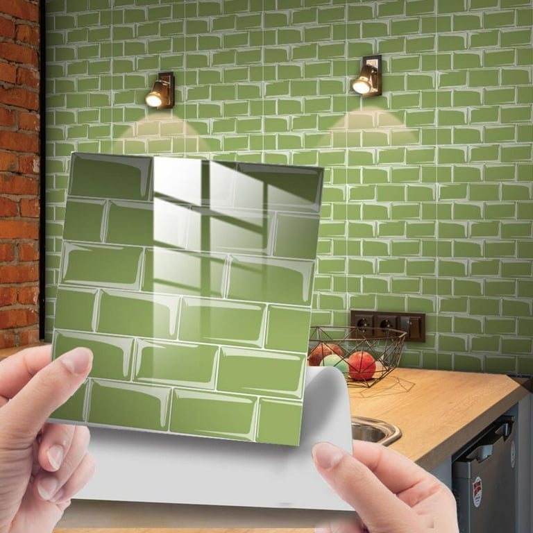 Leonard 10-Sheet Stick On Kitchen Backsplash Tiles, Peel And Stick Wall Tile  For Kitchen Backsplash, Peel And Stick Self Adhesive Bathroom 3D Wall Tiles  Backsplash Peel And Stick Bathroom Wall Sticker -