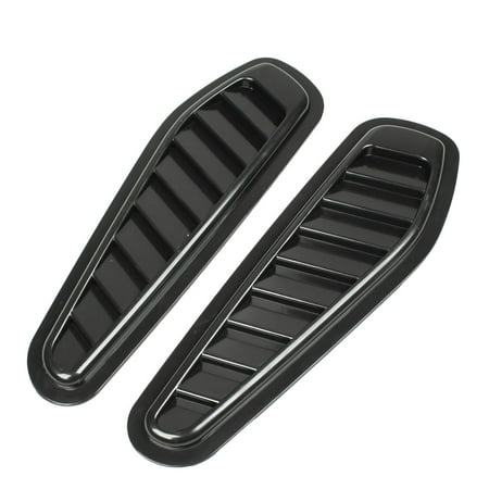 Auto Car Engine Hood Air Scoop Vent Side Fender Cover Decor Black 2 Pcs