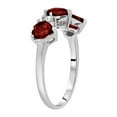 thumbnail image 2 of Galaxy Gold 14K Solid White Gold Ring Triple Heart Design with Natural Diamonds and Natural Garnet 1.75 CTW (7.0), 2 of 2