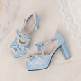 thumbnail image 3 of SACFOF Kawii Shoes Bow Pearl Heels Lolita Platform Heels for Women Lace Cute Mary Janes Pumps, 3 of 6