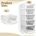 thumbnail image 2 of Taimasi 5 Pack Stackable Closet Storage Basket, Multifunctional Foldable Closet Organizer for Kitchen Bathroom Laundry Room Wardrobe Storage, Space-Saving Clothes Storage Drawer Organizer, White, 2 of 7