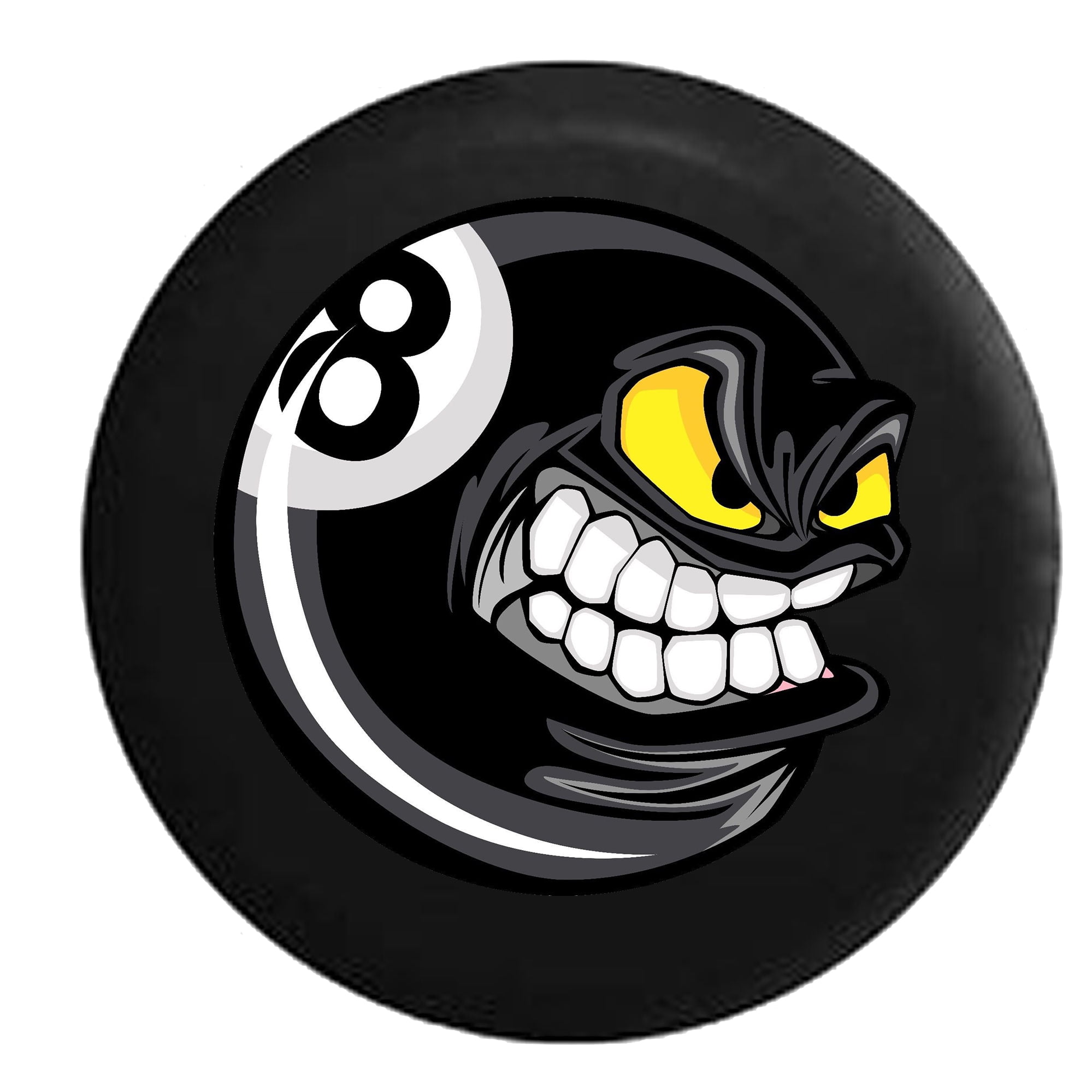 Cartoon Angry Poolball Billiards 8 Ball Spare Tire Cover for Jeep RV -  