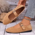 thumbnail image 2 of FRSASU Women's Ballet Flats Slip on Round Toe Comfortable Mary Jane Shoes Casual Daily Wear Working Shoes Khaki, 2 of 9