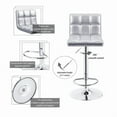 thumbnail image 3 of Lacoo Set of 2 Bar Stools Adjustable Swivel Armless Barstools with PU Leather, Sliver, 3 of 7
