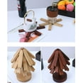 thumbnail image 4 of Wooden Trivets for Hot Dishes, Tree Shape Trivet Set, Trivets for Hot Dishes, Wooden Trivets Tree, Wooden Dishes Set for Chirstmas, Wood Kitchen Accessories - 3 Wooden Trivets + 1 Stand, 4 of 5
